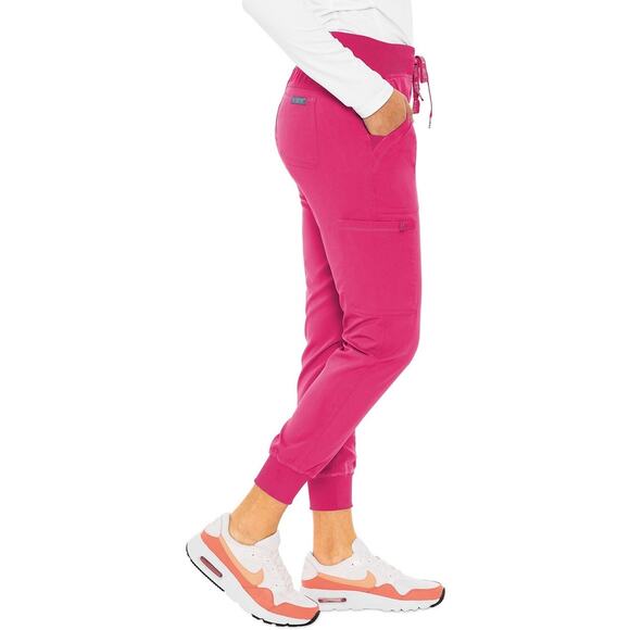 Med Couture Touch XS Pink Jogger Scrub Pants Drawstring Waist Stretch Comfort - Picture 3 of 8